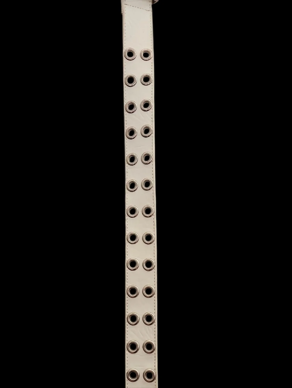 Hot Topic Women's Faux Leather White Double-Row Grommet Studded Belt Size XL